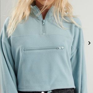garage quarter-zip cropped sweater